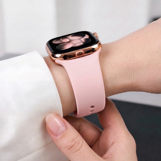 TechProtection Silicone Apple Watch 42 / 41 / 40 mm bandje roze