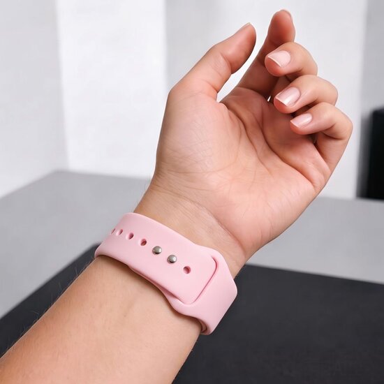 TechProtection Silicone Apple Watch 42 / 41 / 40 mm bandje roze
