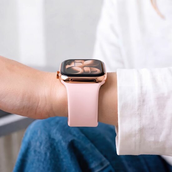 TechProtection Silicone Apple Watch 42 / 41 / 40 mm bandje roze