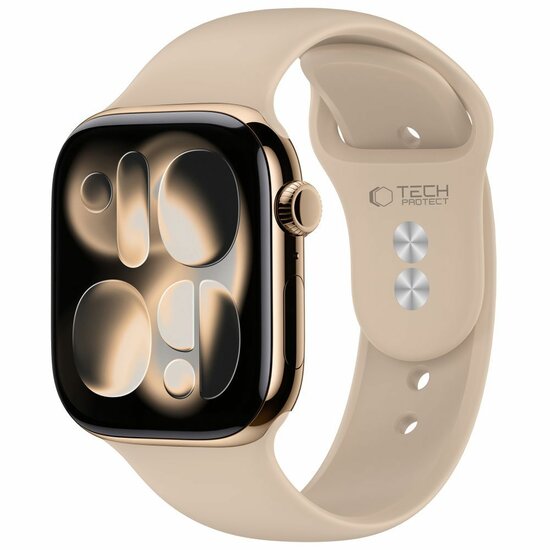TechProtection Silicone Apple Watch 42 / 41 / 40 mm bandje walnut