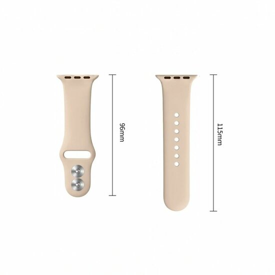 TechProtection Silicone Apple Watch 42 / 41 / 40 mm bandje walnut