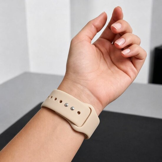 TechProtection Silicone Apple Watch 42 / 41 / 40 mm bandje walnut