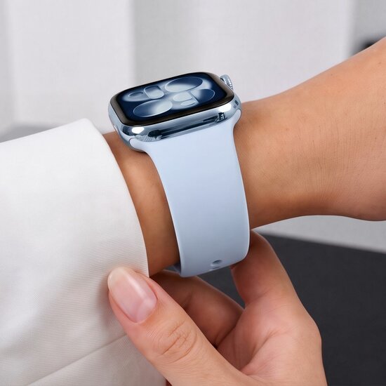TechProtection Silicone Apple Watch 42 / 41 / 40 mm bandje lichtblauw
