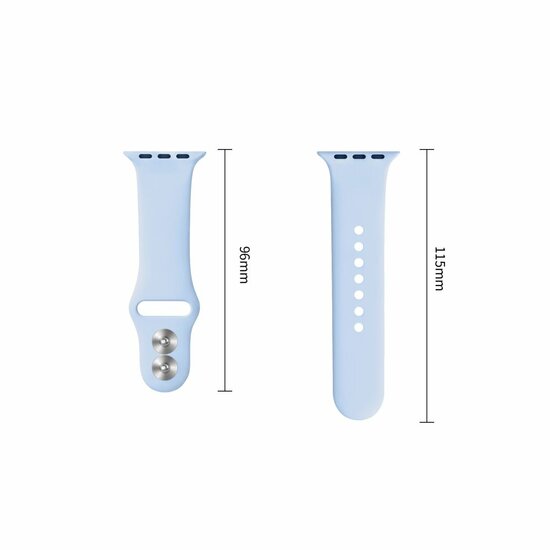 TechProtection Silicone Apple Watch 42 / 41 / 40 mm bandje lichtblauw