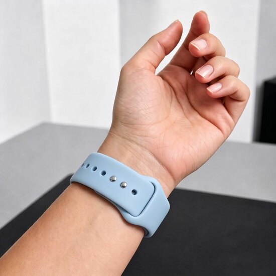 TechProtection Silicone Apple Watch 42 / 41 / 40 mm bandje blue jeans