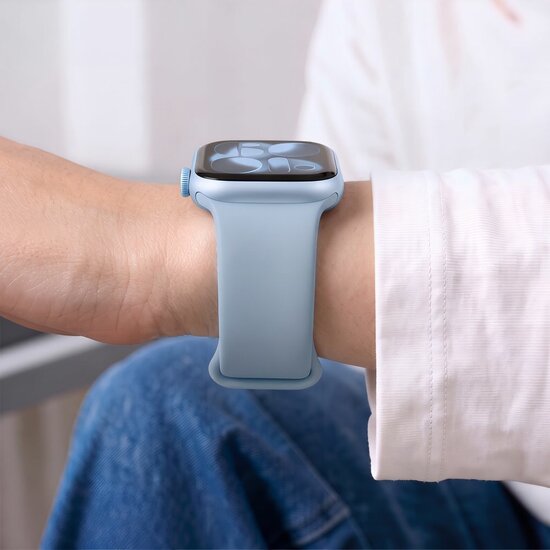 TechProtection Silicone Apple Watch 42 / 41 / 40 mm bandje blue jeans