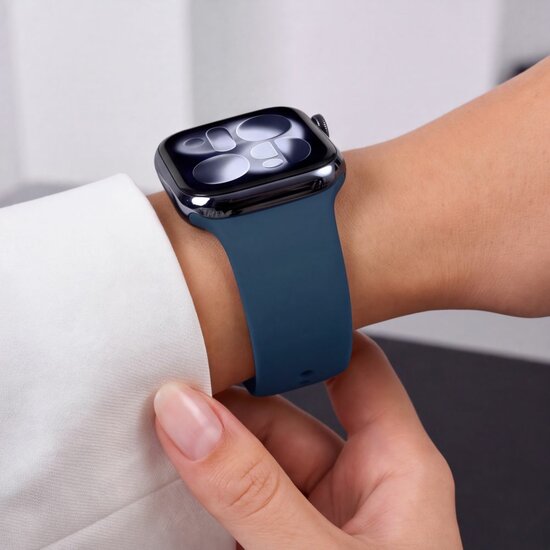 TechProtection Silicone Apple Watch 42 / 41 / 40 mm bandje navy