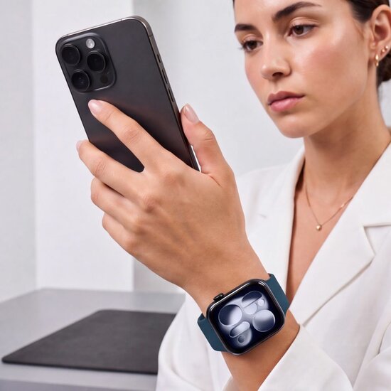TechProtection Silicone Apple Watch 42 / 41 / 40 mm bandje navy