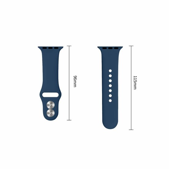 TechProtection Silicone Apple Watch 42 / 41 / 40 mm bandje navy