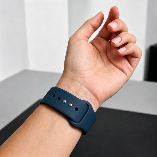 TechProtection Silicone Apple Watch 42 / 41 / 40 mm bandje navy