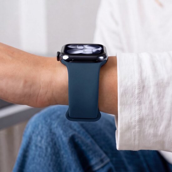 TechProtection Silicone Apple Watch 42 / 41 / 40 mm bandje navy