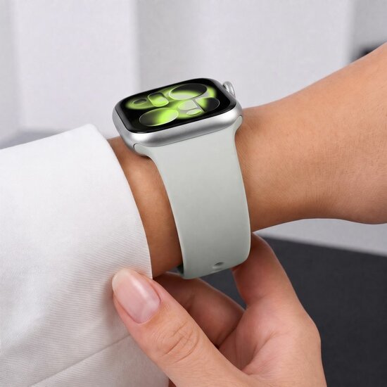 TechProtection Silicone Apple Watch 42 / 41 / 40 mm bandje grijs