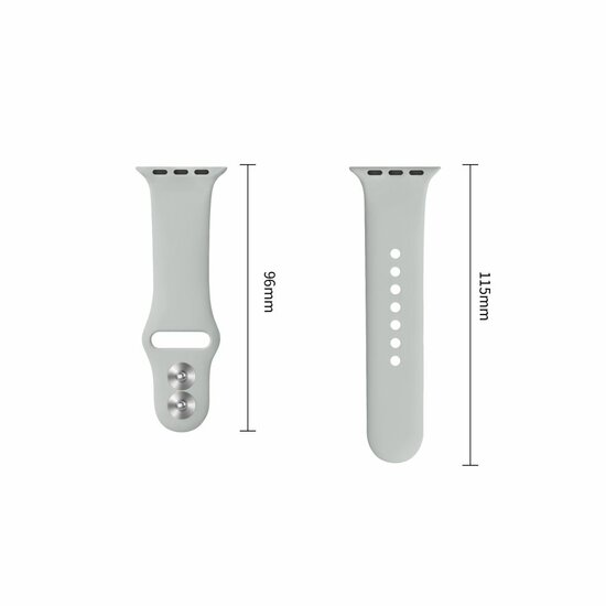 TechProtection Silicone Apple Watch 42 / 41 / 40 mm bandje grijs
