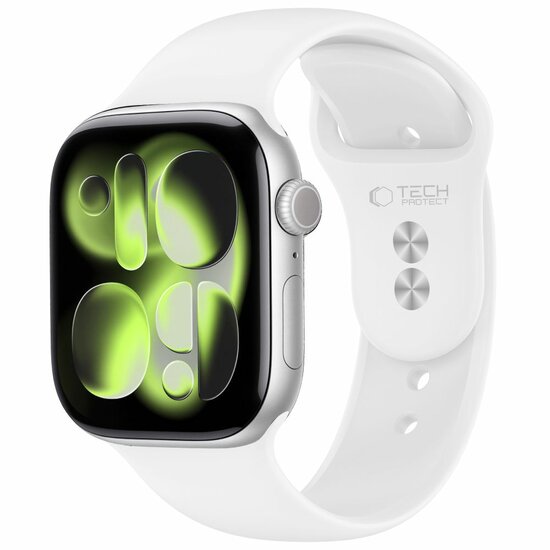 TechProtection Silicone Apple Watch 42 / 41 / 40 mm bandje wit