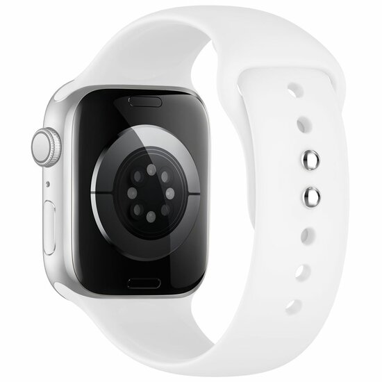 TechProtection Silicone Apple Watch 42 / 41 / 40 mm bandje wit