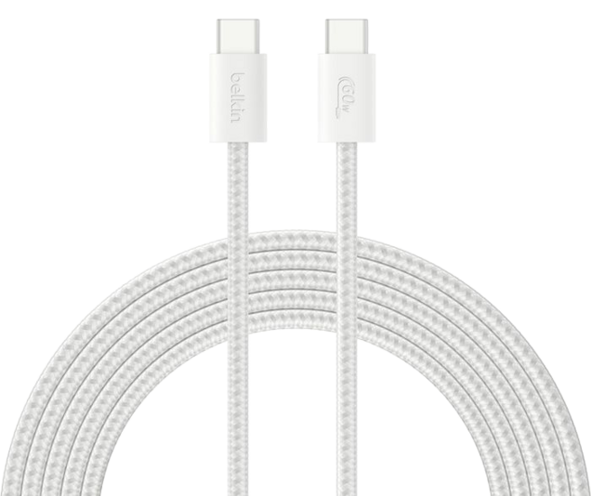 Belkin BoostCharge 30 watt USB-C oplader met gevlochten USB C kabel zilver