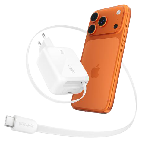Belkin UltraCharge GaN wandlader 67 watt met uittrekbare kabel