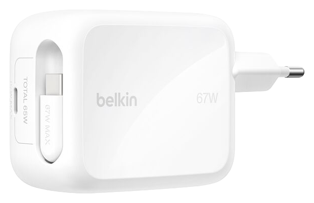 Belkin UltraCharge GaN wandlader 67 watt met uittrekbare kabel