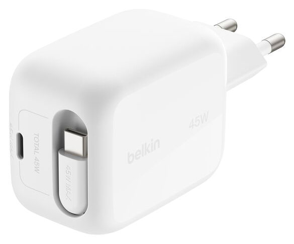 Belkin UltraCharge GaN wandlader 45 watt met uittrekbare kabel
