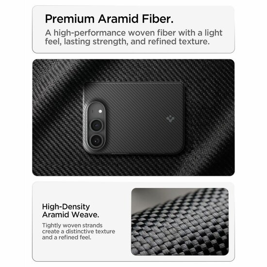 Spigen AirSkin Aramid MagSafe iPhone Duo&nbsp;hoesje zwart