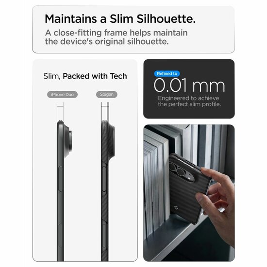Spigen AirSkin Aramid MagSafe iPhone Duo&nbsp;hoesje zwart