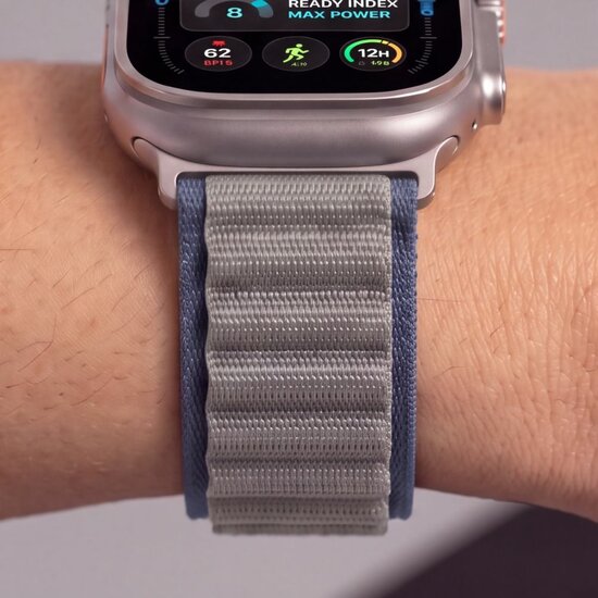 TechProtection Alpine Pro Apple Watch Ultra 49 / 46 / 45  mm bandje navy / grijs