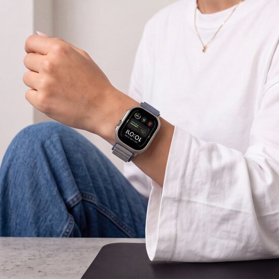 TechProtection Alpine Pro Apple Watch Ultra 49 / 46 / 45  mm bandje navy / grijs