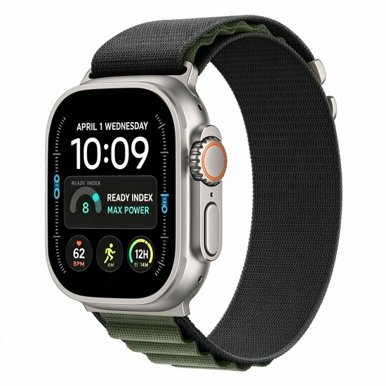 TechProtection Alpine Pro Apple Watch Ultra 49 / 46 / 45  mm bandje zwart / groen