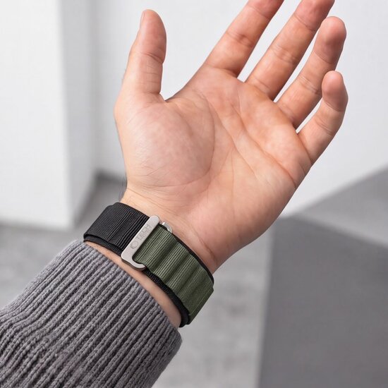 TechProtection Alpine Pro Apple Watch Ultra 49 / 46 / 45  mm bandje zwart / groen