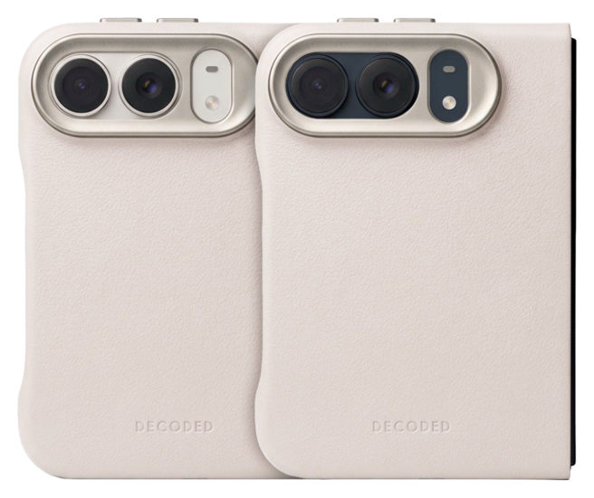 DECODED Leather Case iPhone Duo hoesje beige