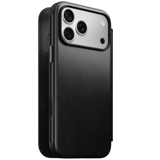 Nomad Modern Leather Horween Folio iPhone 18 Pro hoesje zwart