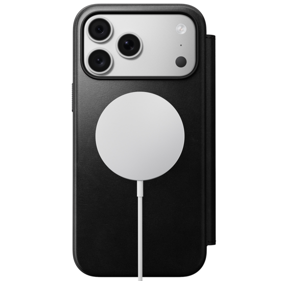 Nomad Modern Leather Horween Folio iPhone 18 Pro hoesje zwart