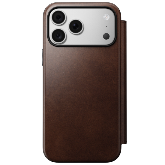 Nomad Modern Leather Horween Folio iPhone 18 Pro hoesje rustic bruin
