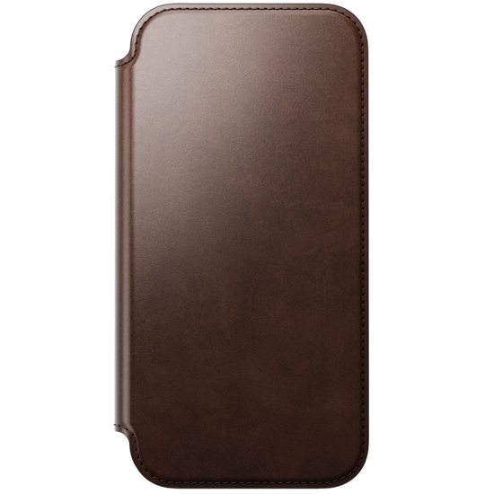 Nomad Modern Leather Horween Folio iPhone 18 Pro hoesje rustic bruin