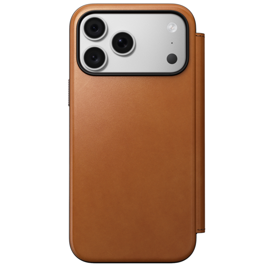 Nomad Modern Leather Horween Folio iPhone 18 Pro hoesje saddle bruin