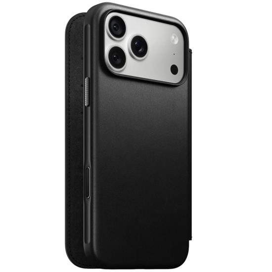 Nomad Modern Leather Folio iPhone 18 Pro hoesje zwart