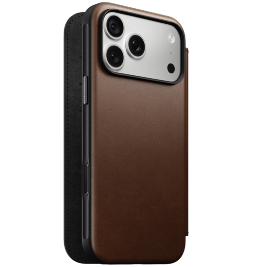 Nomad Modern Leather Folio iPhone 18 Pro hoesje bruin