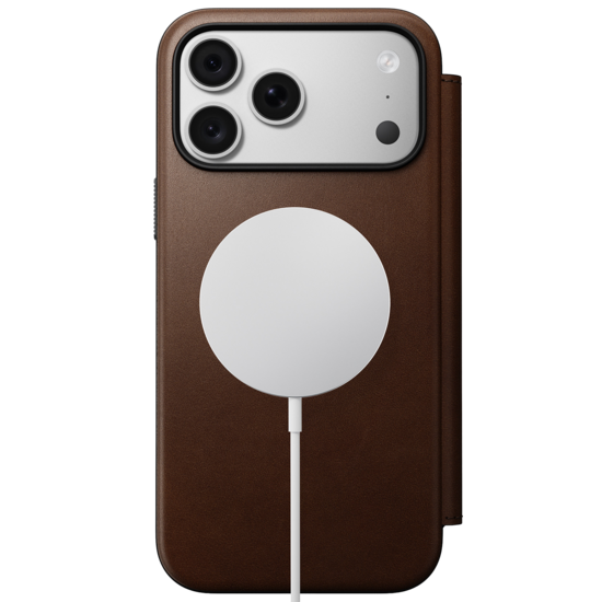 Nomad Modern Leather Folio iPhone 18 Pro hoesje bruin