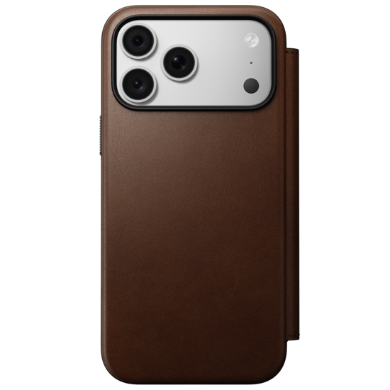Nomad Modern Leather Folio iPhone 18 Pro hoesje bruin