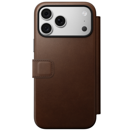 Nomad Modern Leather Folio iPhone 18 Pro hoesje bruin