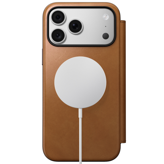 Nomad Modern Leather Folio iPhone 18 Pro hoesje tan