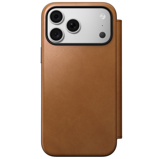 Nomad Modern Leather Folio iPhone 18 Pro hoesje tan