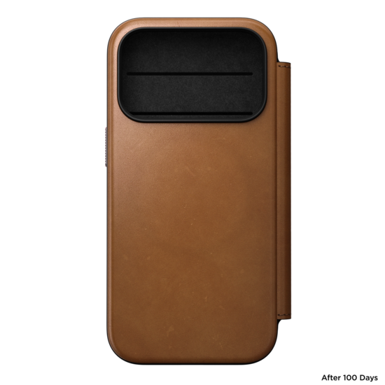 Nomad Modern Leather Folio iPhone 18 Pro hoesje tan