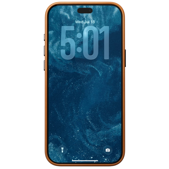 Nomad Traditional Leather Horween iPhone 18 Pro hoesje saddle bruin