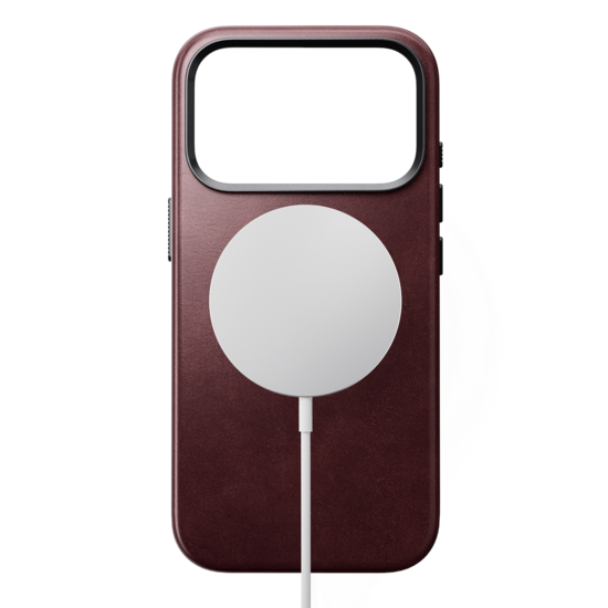 Nomad Traditional Leather Horween iPhone 18 Pro hoesje burgundy