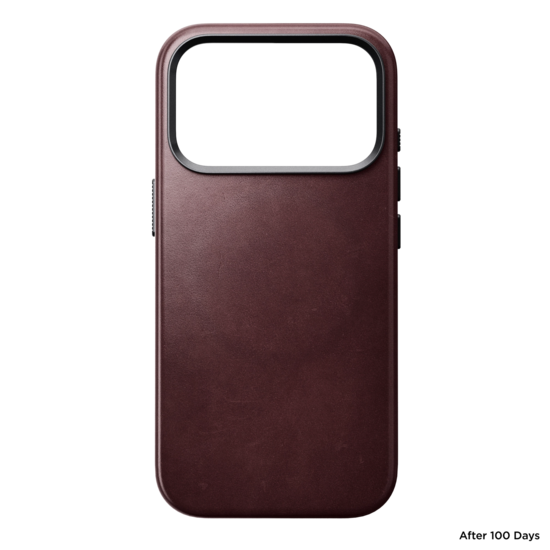 Nomad Traditional Leather Horween iPhone 18 Pro hoesje burgundy