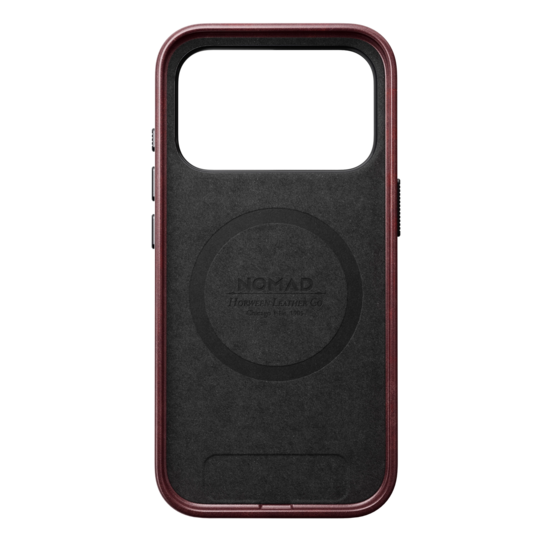 Nomad Traditional Leather Horween iPhone 18 Pro hoesje burgundy