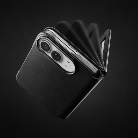 Nomad Traditional Leather Folio iPhone Duo hoesje zwart