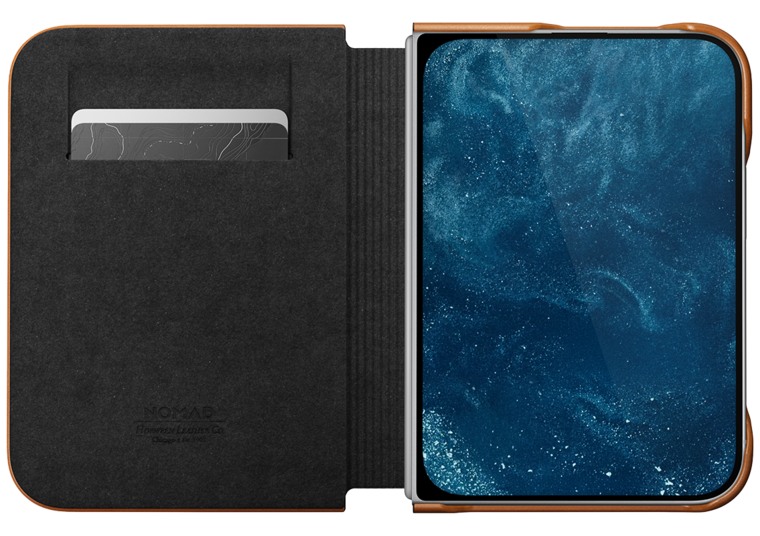 Nomad Traditional Leather Folio iPhone Duo case saddle brown