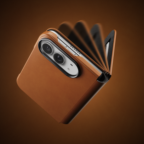 Nomad Traditional Leather Folio iPhone Duo case saddle brown